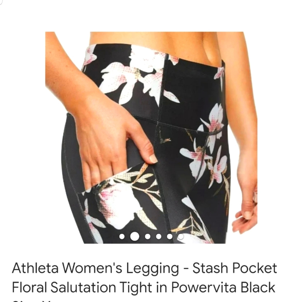 Athleta stash pocket floral salutation tight